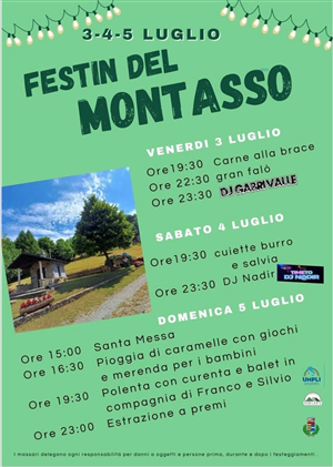 FESTIN DEL MONTASSO. 3 -4 - 5 Luglio 2026