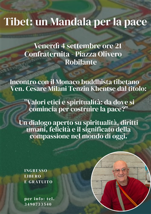 TIBET. un Mandala per la Pace
da Giovedì 3 settembre a domenica 6 settembre 2026