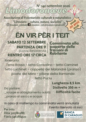 En vir per i Teit
sabato 12 settembre 2026