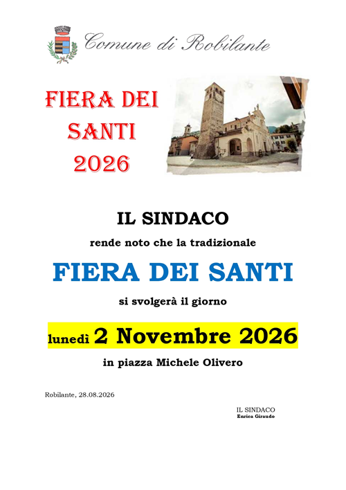 Fiera dei Santi 2026